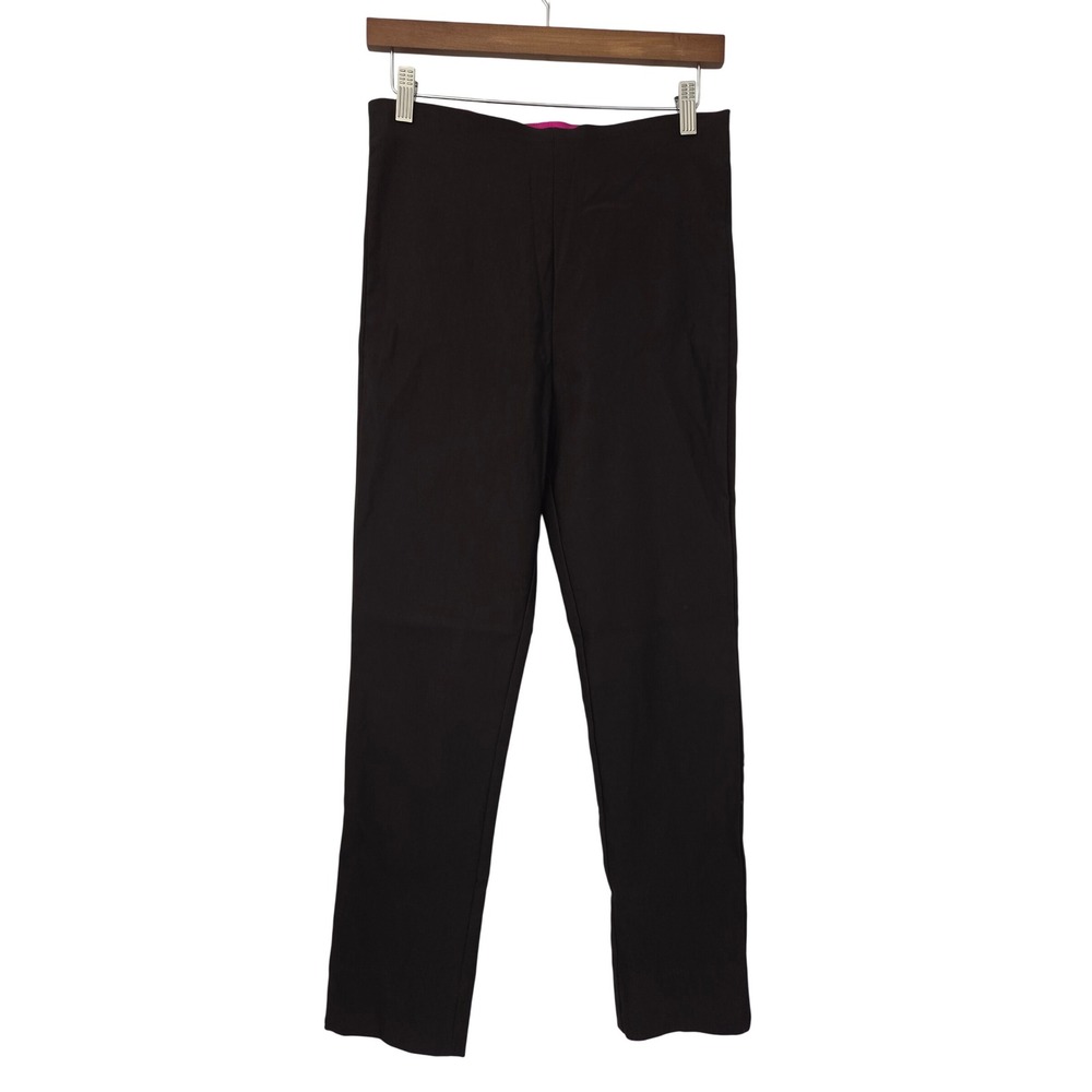 Gretchen Scott Gripe Less Pull On Stretch V-Slit Pants Womens Medium Brown